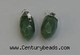 NGP6227 12*28mm - 15*30mm faceted bullet green aventurine pendants