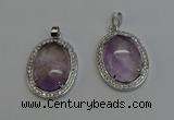 NGP6353 25*30mm oval light amethyst pendants wholesale