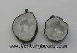 NGP6480 30*35mm - 35*45mm freeform druzy agate gemstone pendants