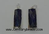 NGP6566 14*30mm - 15*38mm faceted rectangle lapis lazuli pendants