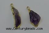 NGP6602 15*50mm - 25*45mm freeform druzy amethyst pendants