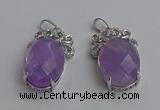 NGP6630 18*25mm faceted oval light amethyst gemstone pendants