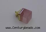 NGP6761 15*22mm cube rose quartz gemstone pendants wholesale