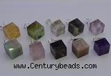 NGP6799 15*22mm cube mixed gemstone pendants wholesale