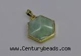 NGP6812 24*25mm hexagon amazonite gemstone pendants wholesale