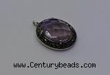 NGP6861 20*25mm oval light amethyst pendants wholesle