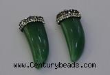 NGP6979 12*40mm - 15*45mm horn green aventurine pendants wholesale