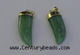 NGP6999 12*40mm - 15*45mm horn green aventurine pendants wholesale