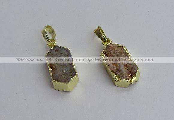 NGP7301 10*20mm freeform druzy agate pendants wholesale