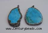 NGP7362 40*60mm - 55*75mm freeform turquoise pendants