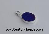 NGP7509 15*20mm oval plated druzy agate gemstone pendants