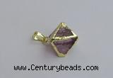 NGP7554 20*22mm amethyst gemstone pendants wholesale