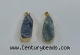 NGP8505 15*33mm - 17*40mm flat teardrop druzy agate pendants