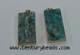 NGP8527 25*50mm - 27*53mm rectangle druzy agate pendants