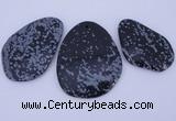 NGP947 5PCS 35-55mm*50-65mm freeform snowflake obsidian gemstone pendants