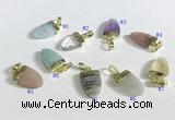 NGP9715 11*16mm arrowhead-shaped  mixed gemstone pendants wholesale