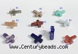 NGP9735 13*18mm cross-shaped  mixed gemstone pendants wholesale