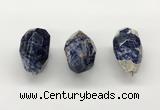 NGP9817 22*35mm - 25*40mm faceted nuggets sodalite gemstone pendants