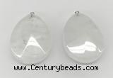 NGP9830 32*42mm - 35*45mm faceted nuggets white jade pendants