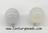 NGP9841 20mm round white agate gemstone pendants