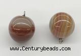 NGP9844 20mm round line agate gemstone pendants