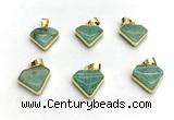 NGP9885 14*16mm faceted amazonite pendant