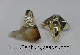 NGR110 18*35mm - 22*40mm faceted nuggets citrine gemstone rings