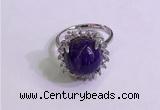 NGR3008 925 sterling silver with 12mm flat  round charoite rings