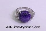 NGR3011 925 sterling silver with 14mm flat  round charoite rings