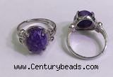 NGR3022 925 sterling silver with 10*12mm oval charoite rings